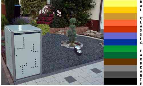 1 er Müllbox Mülltonnenhaus Metall 120 S - Var. 3 freie Farbwahl