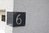 ECK Hausnummer Nummerschild Edelstahl Höhe 20 cm EINSTELLIG