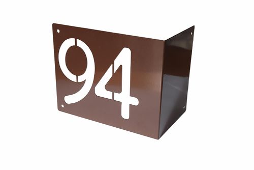 ECK Hausnummer Nummerschild Edelstahl Höhe 20 cm ZWEISTELLIG